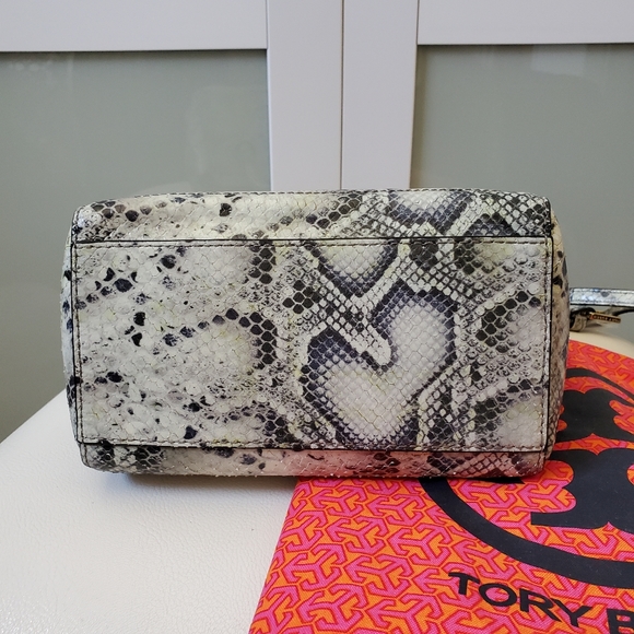 NWOT Tory Burch Clara Snake Printed Small Tote - Picture 6 of 10